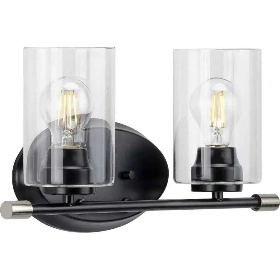 Riley Two-Light Clear Glass Bath Vanity Light - Image 3