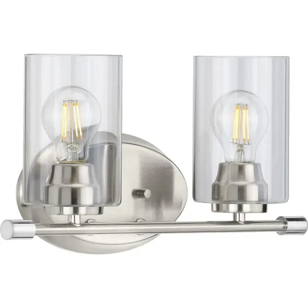 Riley Two-Light Clear Glass Bath Vanity Light - Image 4