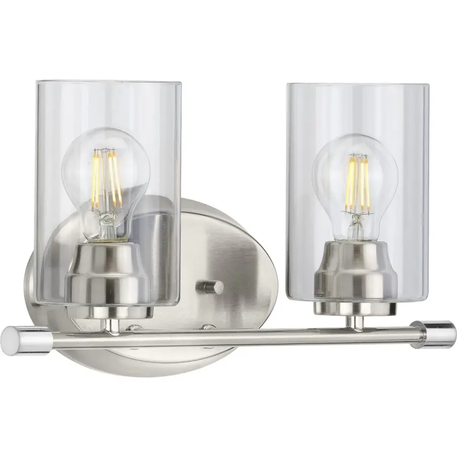 Riley Two-Light Clear Glass Bath Vanity Light - Image 4