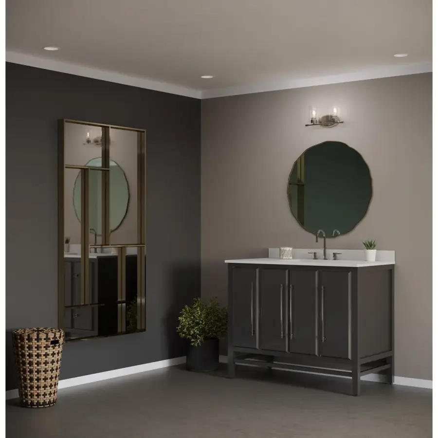 Riley Two-Light Clear Glass Bath Vanity Light - Image 6