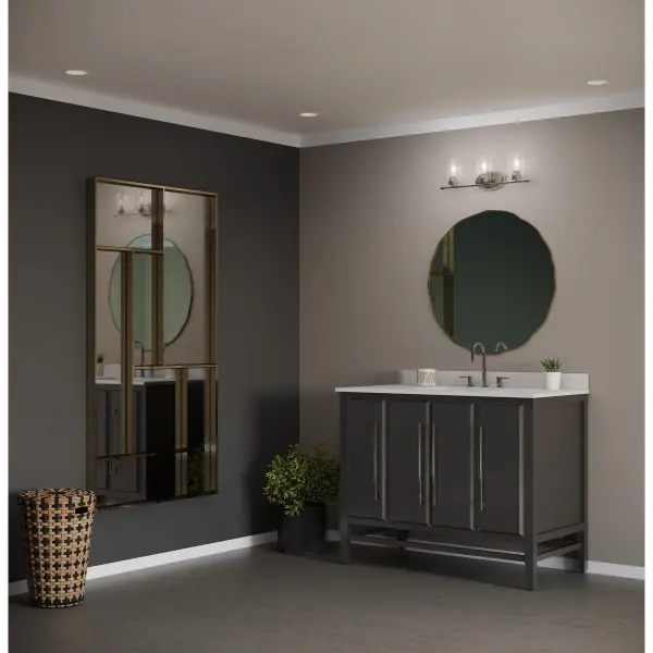 Riley Three-Light Clear Glass Bath Vanity Light - Image 3
