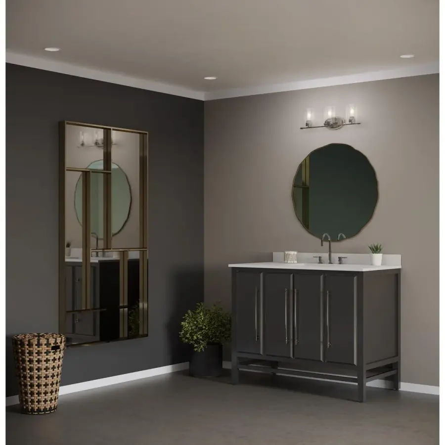 Riley Three-Light Clear Glass Bath Vanity Light - Image 3