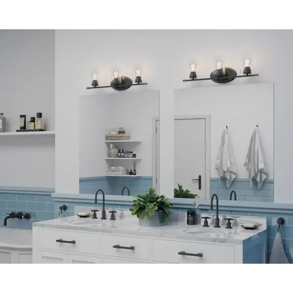 Riley Three-Light Clear Glass Bath Vanity Light - Image 4