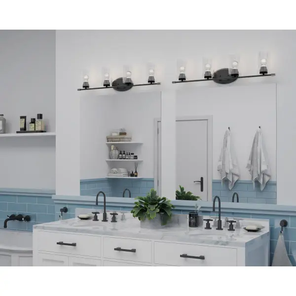 Riley Four-Light Clear Glass Bath Vanity Light - Image 3