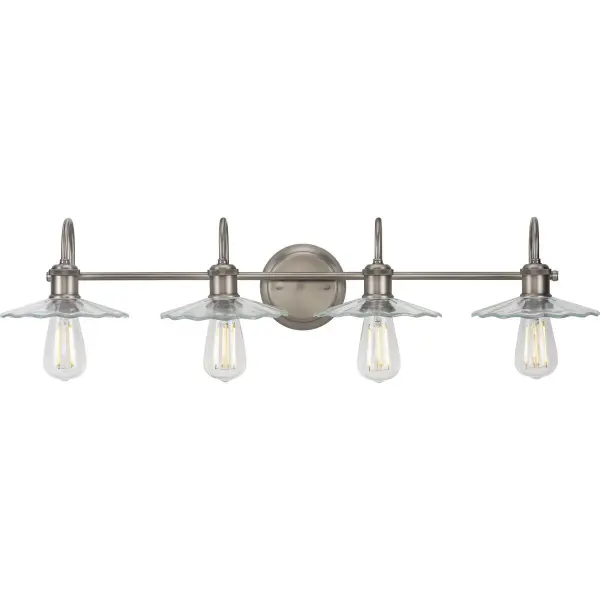 Fayette Four-Light Clear Glass Bath Vanity Light