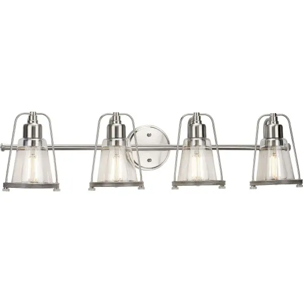 Conway Collection Four-Light Clear Seeded Bath Vanity Wall Light - Image 1