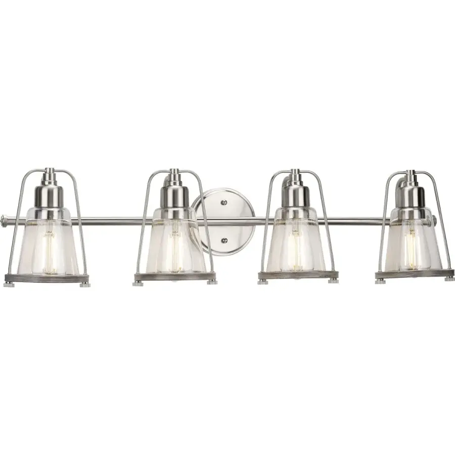 Conway Collection Four-Light Clear Seeded Bath Vanity Wall Light - Image 1
