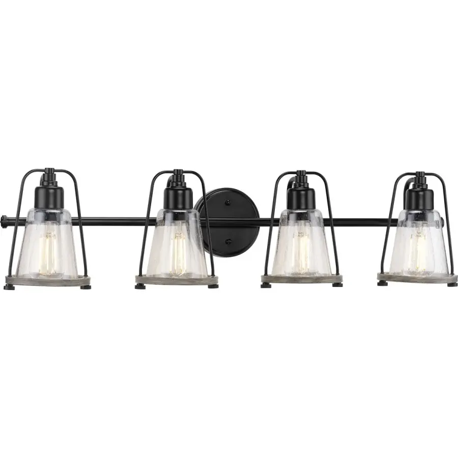 Conway Collection Four-Light Clear Seeded Bath Vanity Wall Light - Image 2