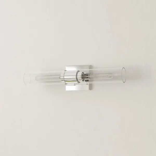 Clarion Two-Light Clear Glass Bath Vanity Light - Image 1