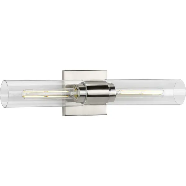Clarion Two-Light Clear Glass Bath Vanity Light - Image 3