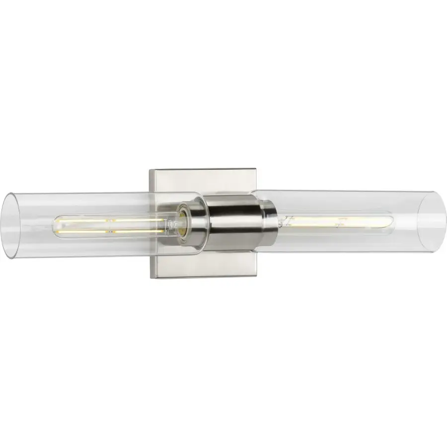 Clarion Two-Light Clear Glass Bath Vanity Light - Image 3