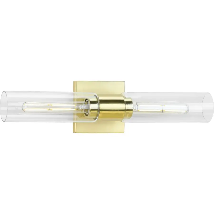 Clarion Two-Light Clear Glass Bath Vanity Light - Image 5