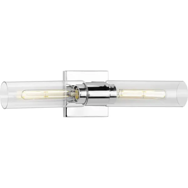 Clarion Two-Light Clear Glass Bath Vanity Light - Image 6