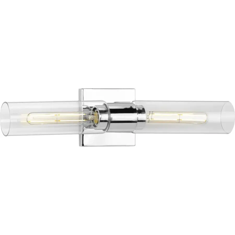 Clarion Two-Light Clear Glass Bath Vanity Light - Image 6