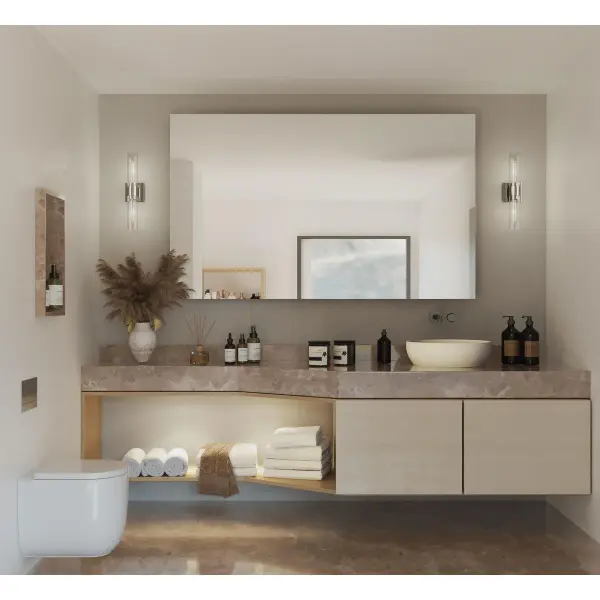 Clarion Two-Light Clear Glass Bath Vanity Light - Image 7