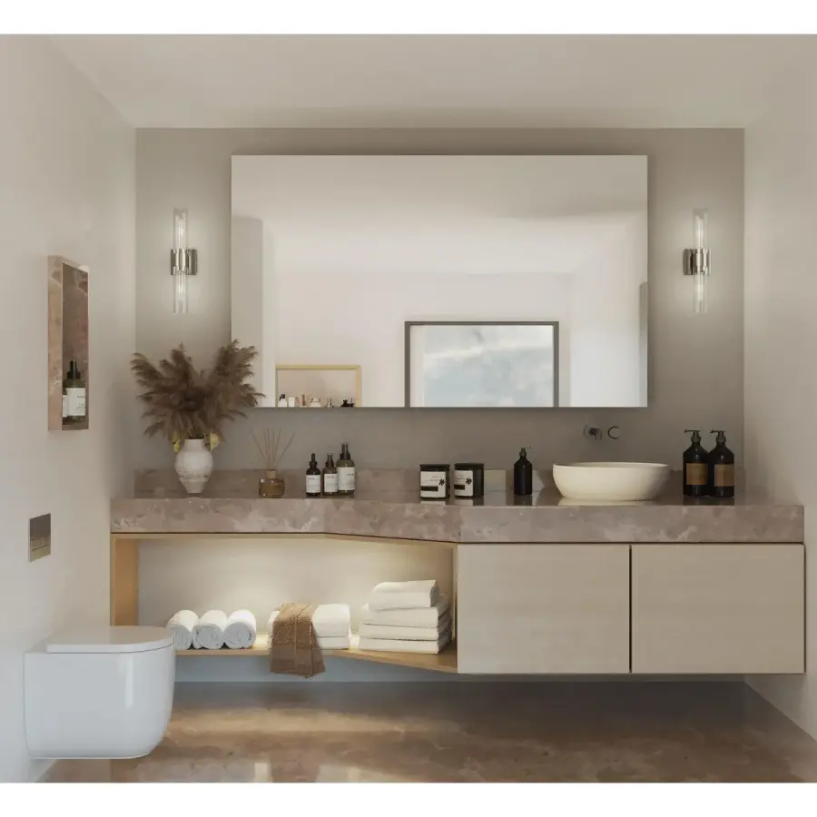Clarion Two-Light Clear Glass Bath Vanity Light - Image 7