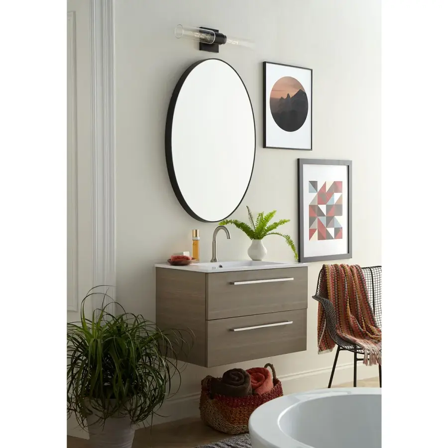 Clarion Two-Light Clear Glass Bath Vanity Light - Image 8