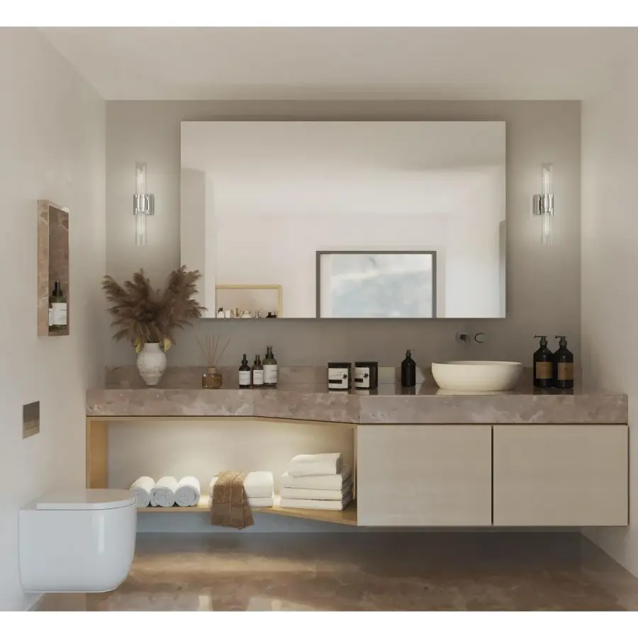 Clarion Two-Light Clear Glass Bath Vanity Light - Image 10