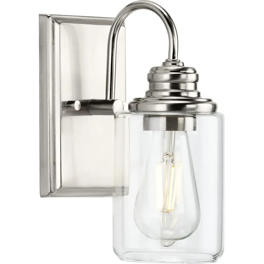 Aiken One-Light Clear Glass Bath Vanity Light - Image 1