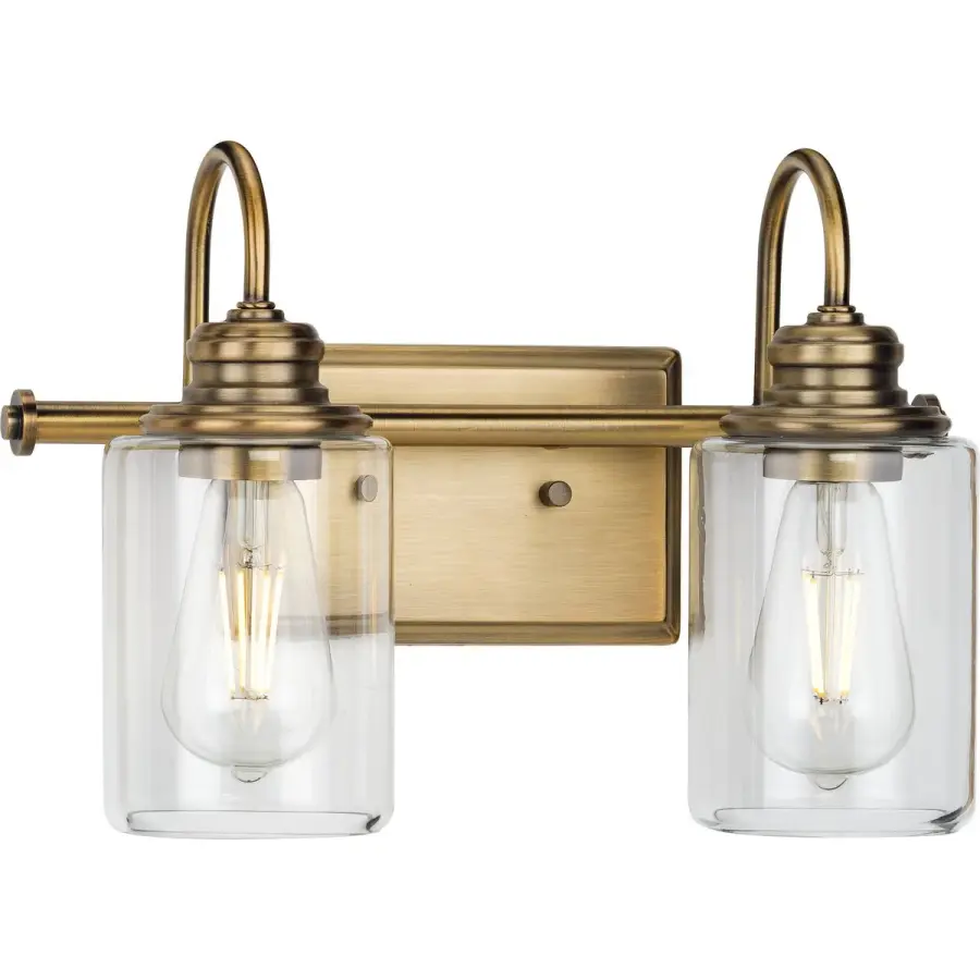 Aiken Two-Light Clear Glass Bath Vanity Light - Image 2