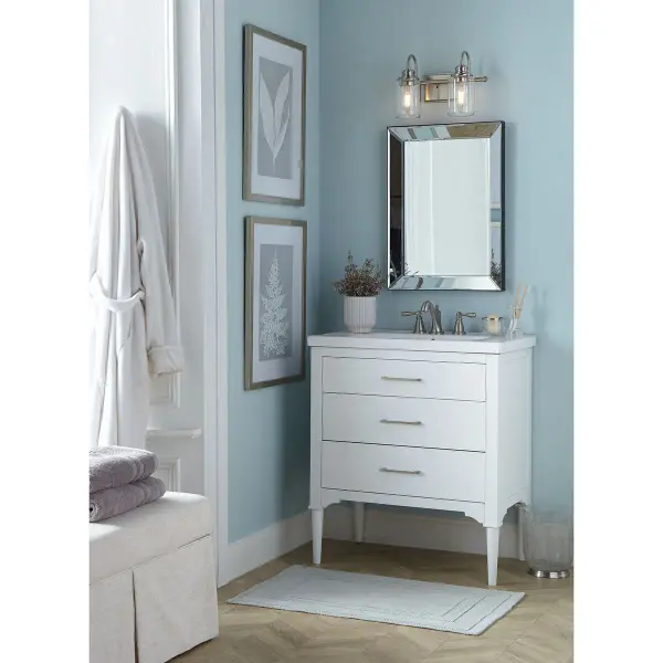 Aiken Two-Light Clear Glass Bath Vanity Light - Image 3