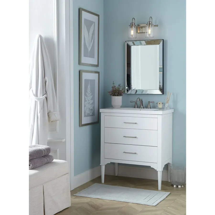 Aiken Two-Light Clear Glass Bath Vanity Light - Image 3