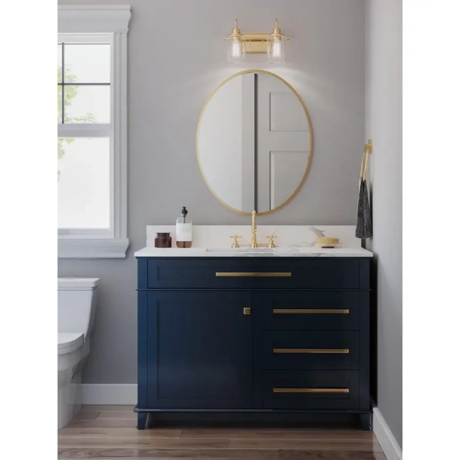 Aiken Two-Light Clear Glass Bath Vanity Light - Image 4