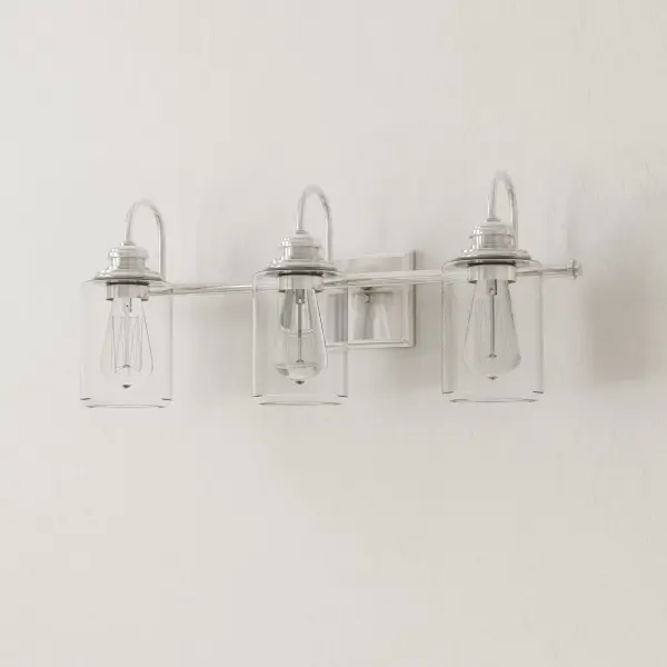 Aiken Three-Light Clear Glass Bath Vanity Light - Image 1