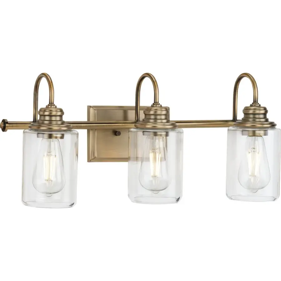 Aiken Three-Light Clear Glass Bath Vanity Light - Image 3