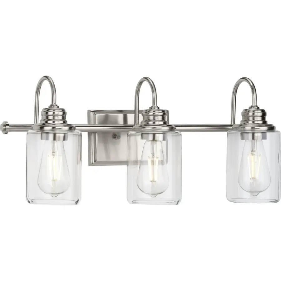 Aiken Three-Light Clear Glass Bath Vanity Light - Image 4