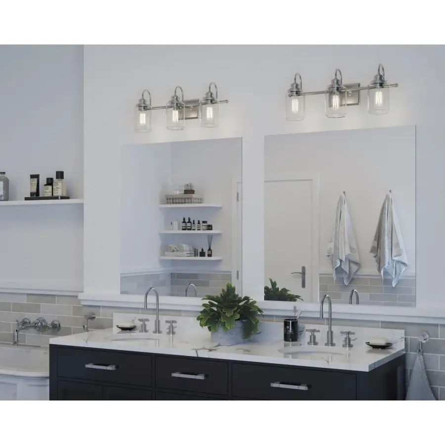 Aiken Three-Light Clear Glass Bath Vanity Light - Image 6