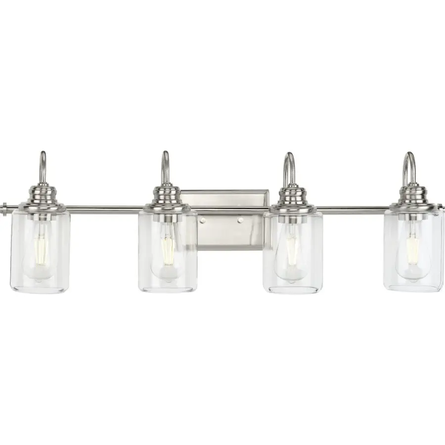 Aiken Four-Light Clear Glass Bath Vanity Light - Image 2