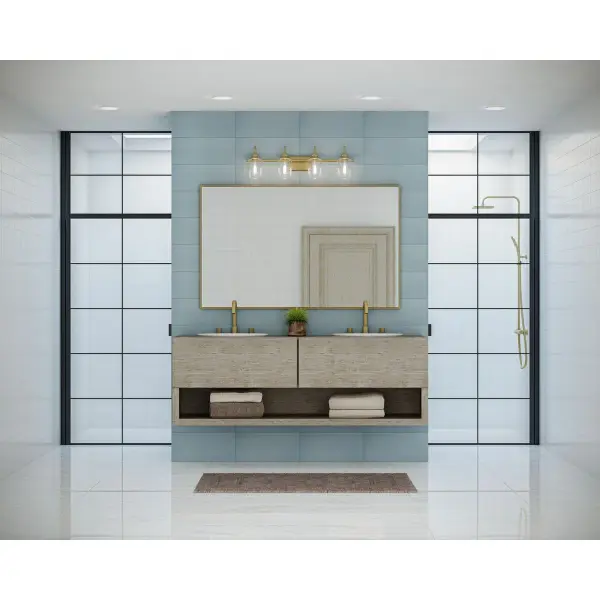 Aiken Four-Light Clear Glass Bath Vanity Light - Image 3