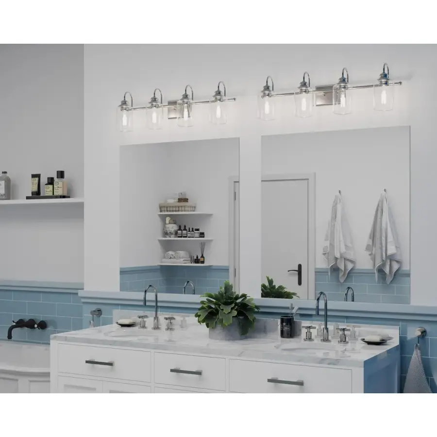 Aiken Four-Light Clear Glass Bath Vanity Light - Image 4