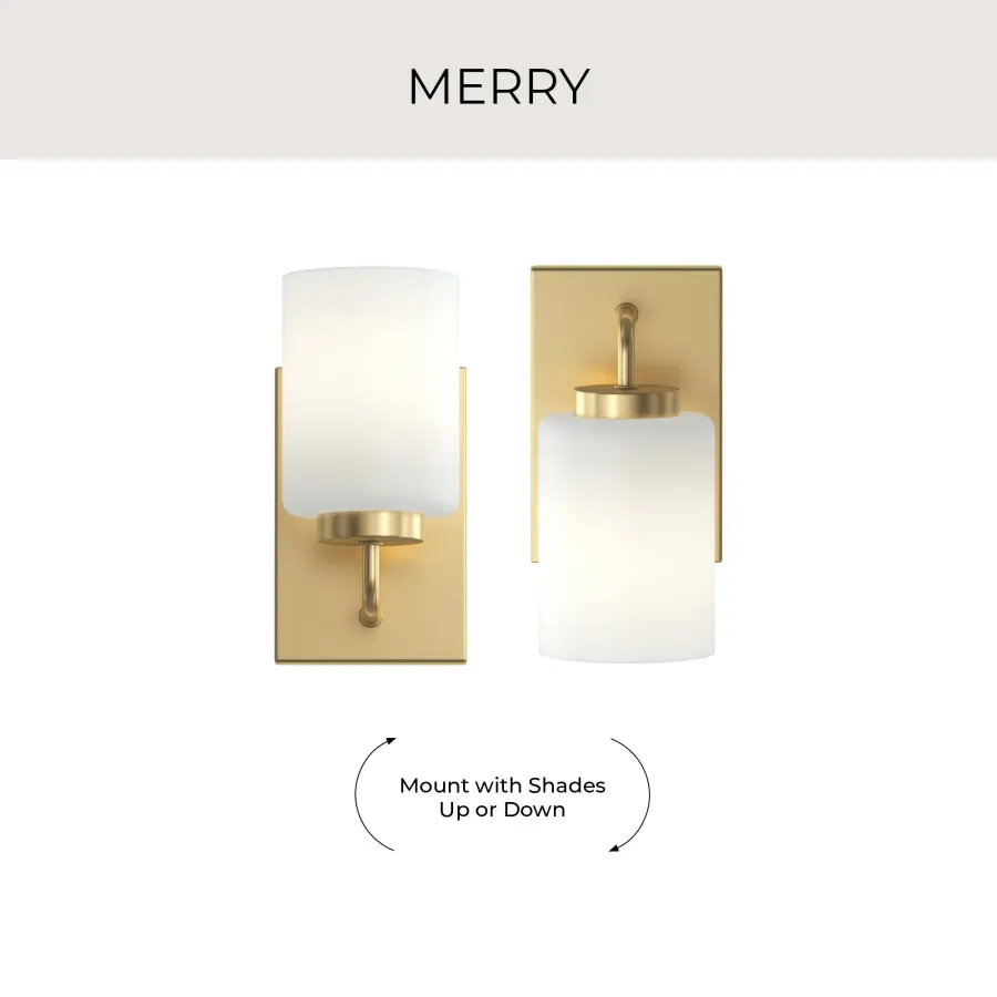 Merry One-Light Etched Glass Bath Vanity Light - Image 14