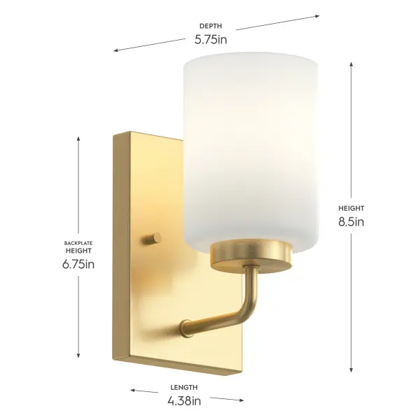 Merry One-Light Etched Glass Bath Vanity Light - Image 10