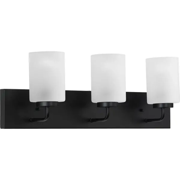 Merry Collection Three-Light Etched Glass Bath Vanity Wall Light - Image 1