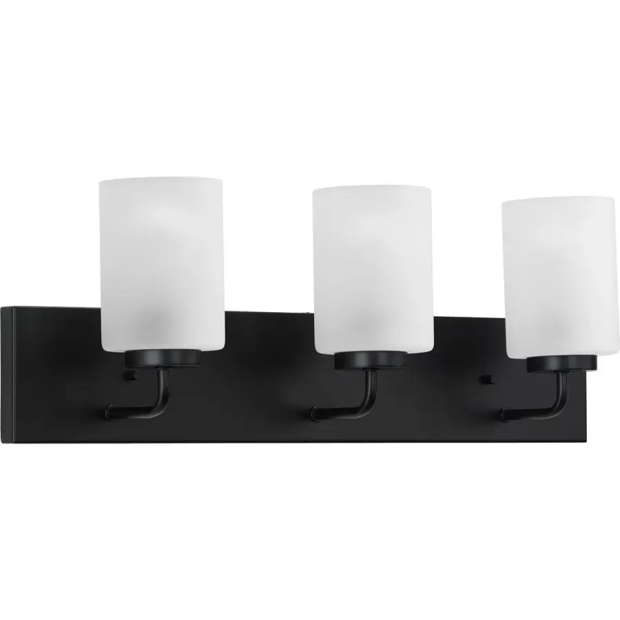 Merry Collection Three-Light Etched Glass Bath Vanity Wall Light - Image 1