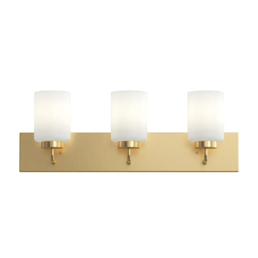 Merry Collection Three-Light Etched Glass Bath Vanity Wall Light - Image 12