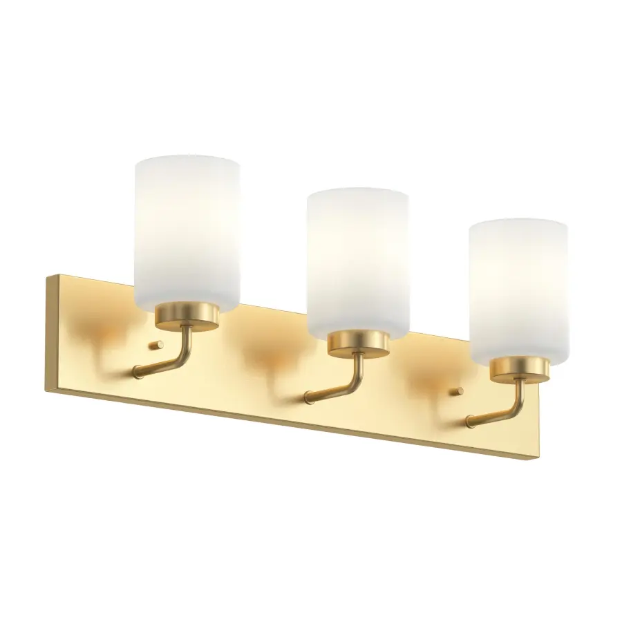 Merry Collection Three-Light Etched Glass Bath Vanity Wall Light - Image 7