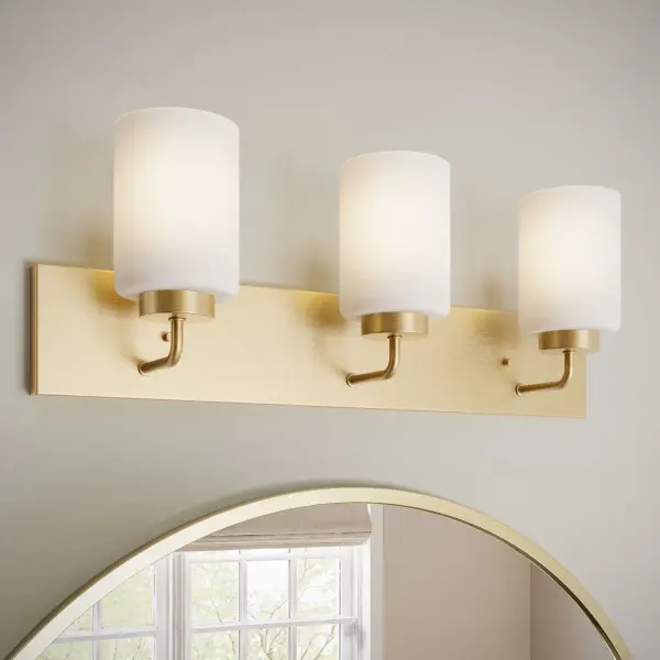 Merry Collection Three-Light Etched Glass Bath Vanity Wall Light - Image 8