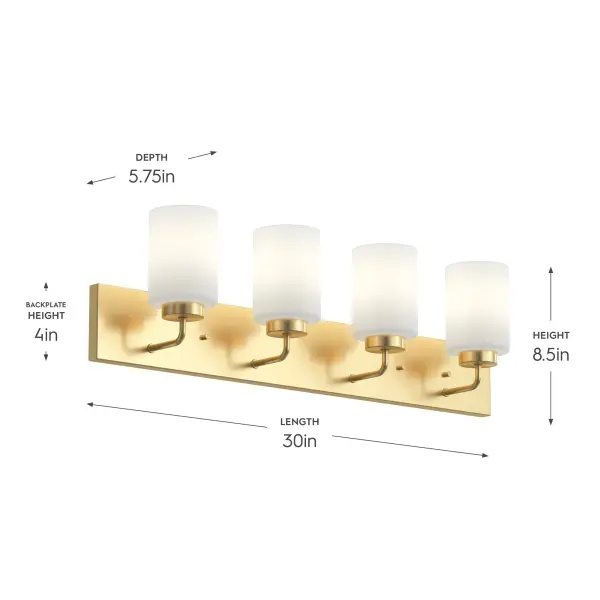 Merry Collection Four-Light Etched Glass Bath Vanity Wall Light - Image 11