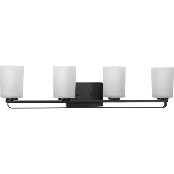 League Collection Four-Light Etched Glass Bath Vanity Light - Image 1