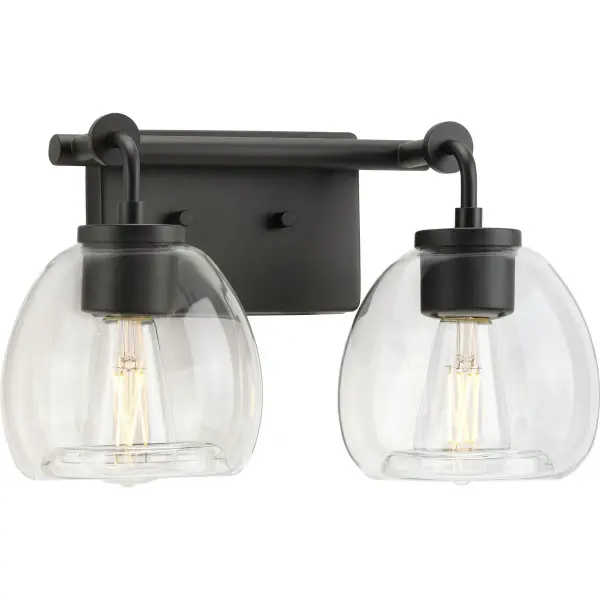 Caisson Two-Light Clear Glass Bath Vanity Light - Image 1