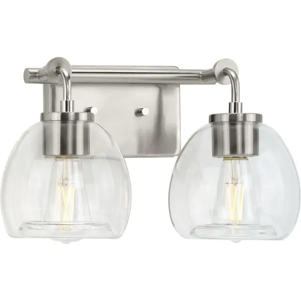 Caisson Two-Light Clear Glass Bath Vanity Light - Image 2