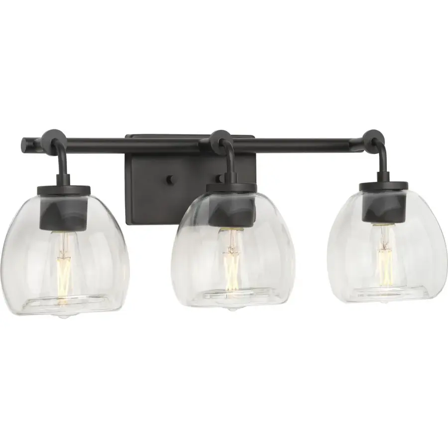 Caisson Three-Light Clear Glass Bath Vanity Light - Image 1