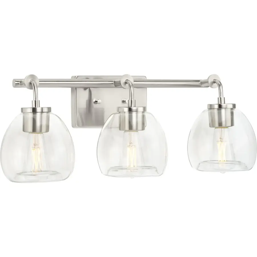 Caisson Three-Light Clear Glass Bath Vanity Light - Image 2