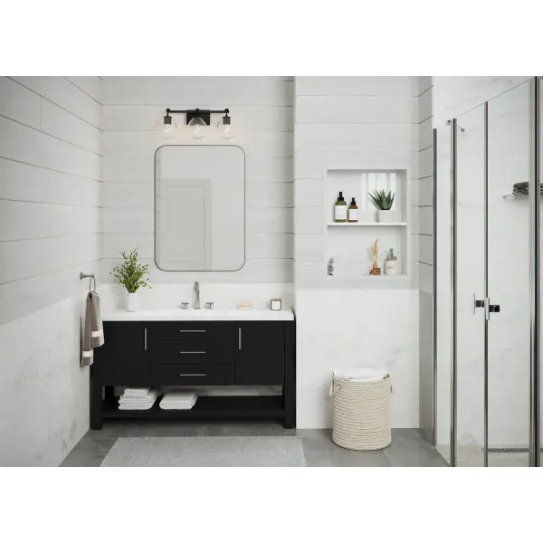 Caisson Three-Light Clear Glass Bath Vanity Light - Image 3