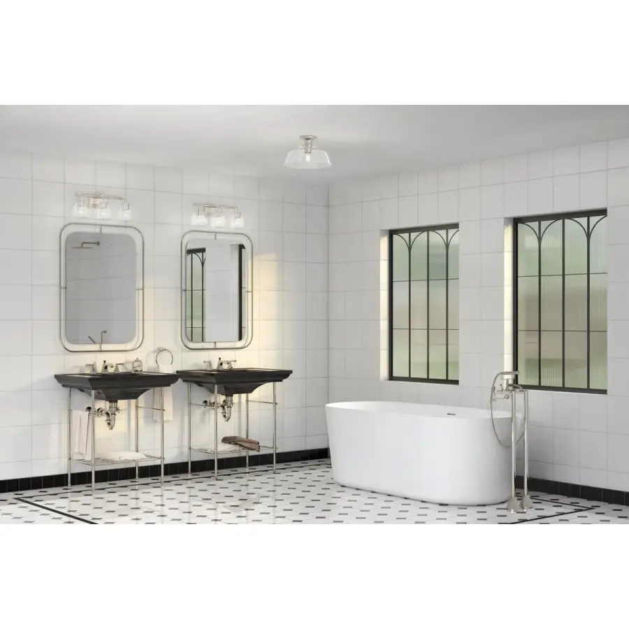 Caisson Three-Light Clear Glass Bath Vanity Light - Image 4