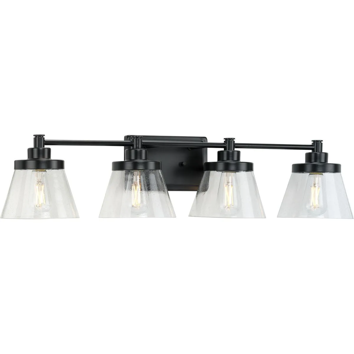 Hinton Four-Light Clear Seeded Glass Bath Vanity Light